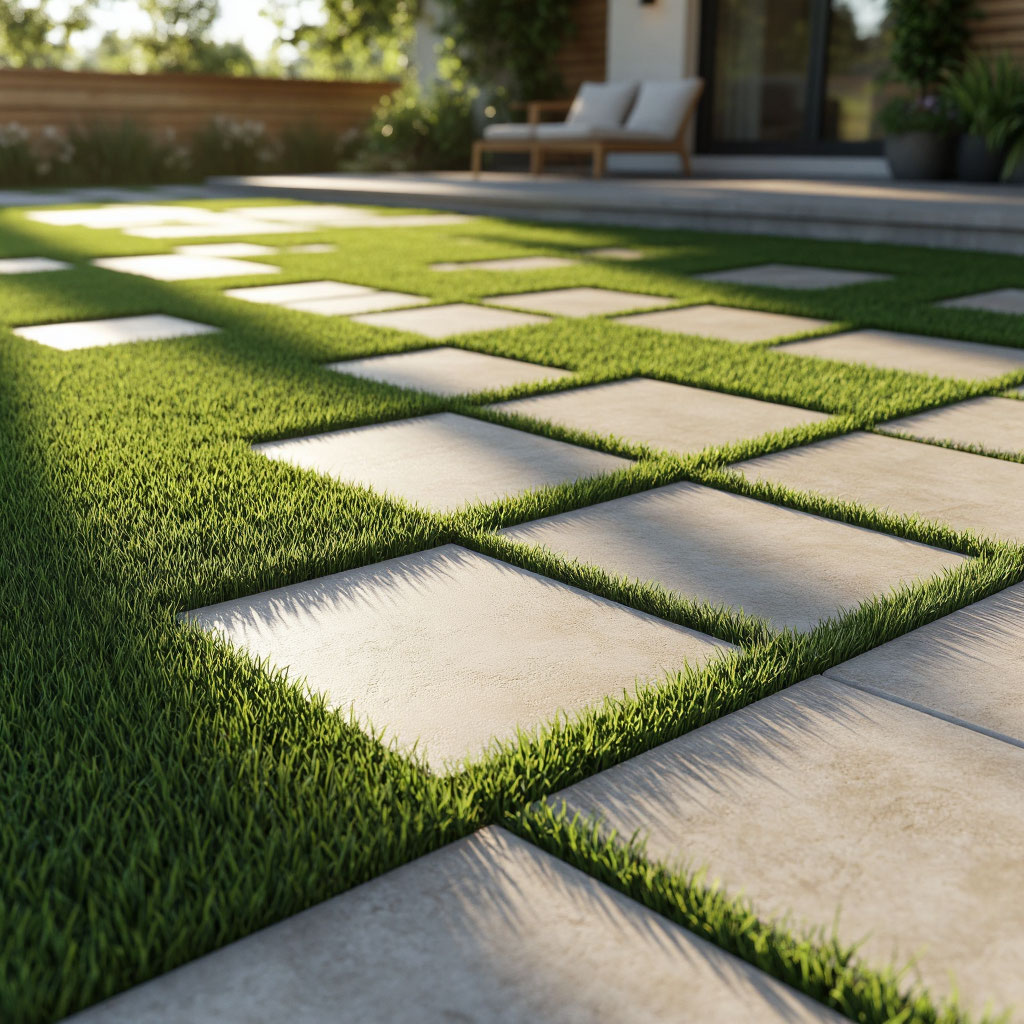 газон или плитка